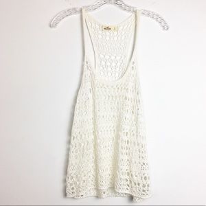HOLLISTER IVORY CROCHET TANK TOP SIZE SMALL